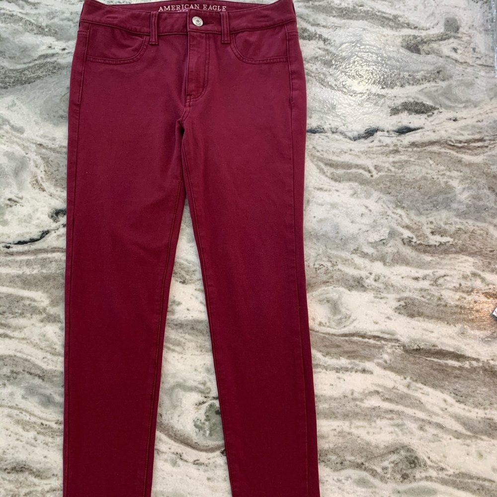 Red Super Stretch Skinny Pants from American Eagle